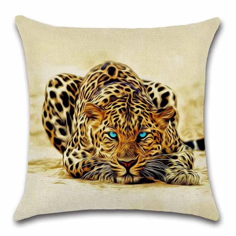 Cushion Cover African Savanna Animal Cheetah Home Decor Car Chair Seat Sofa Decoration  Pillowcase