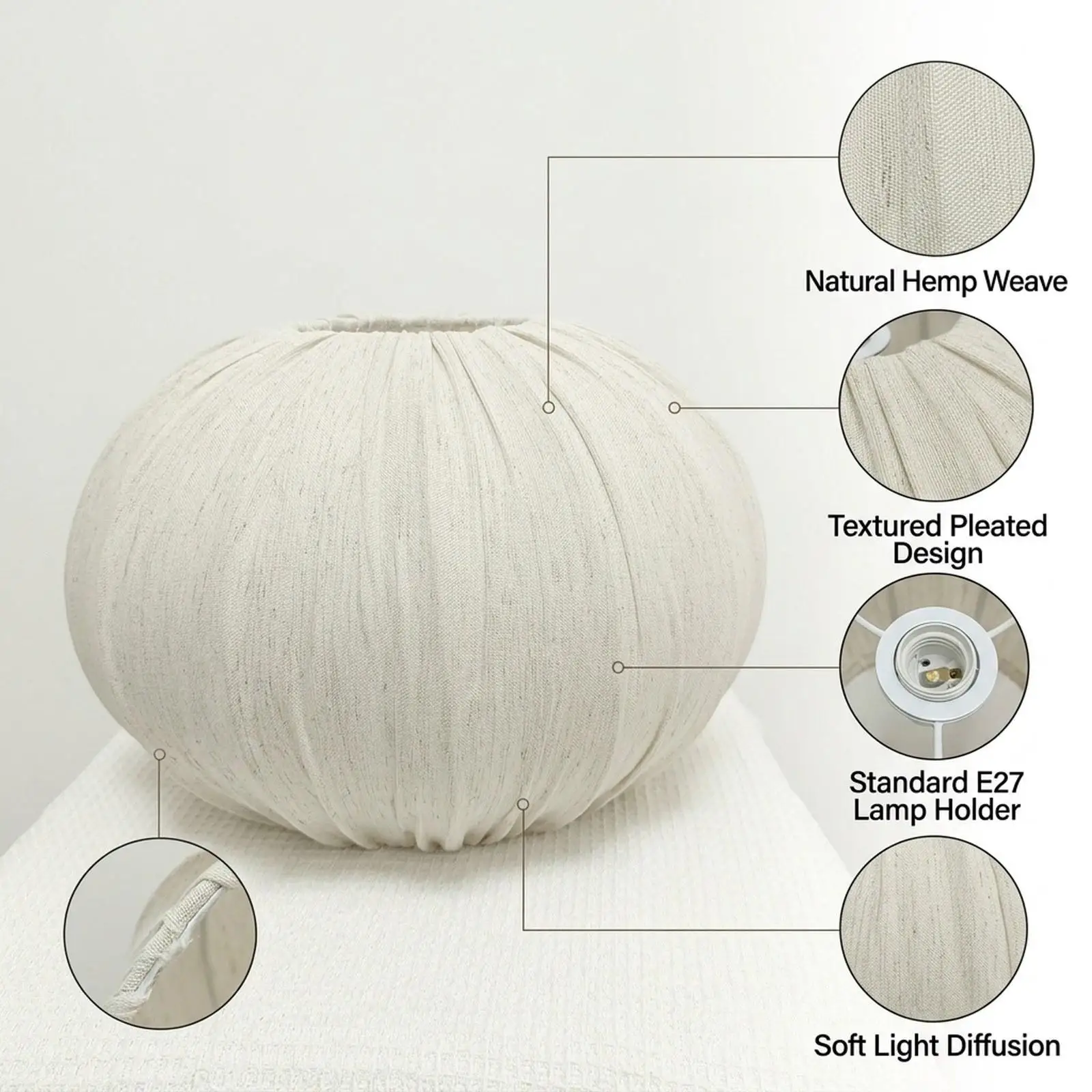 Pendant Lamp Shade Minimalist Iron Cloth Pumpkin Design Light Fixture Cage Guard for Room Decoration