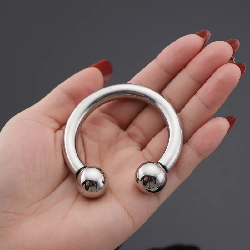 Stainless Steel Penis Ring C Shape Cock Ring Scrotal Rings Penis Bondage Massager Delayed Ejaculation Scrotal Sex Toy For Men 18