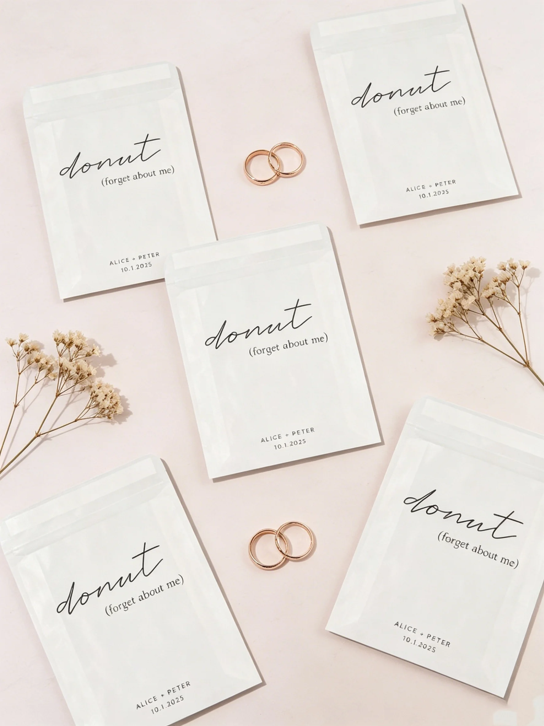 

Custom Donut Favor Bags Wedding Dessert Table Treat Sacks Bridal Shower Candy Gift Pouches