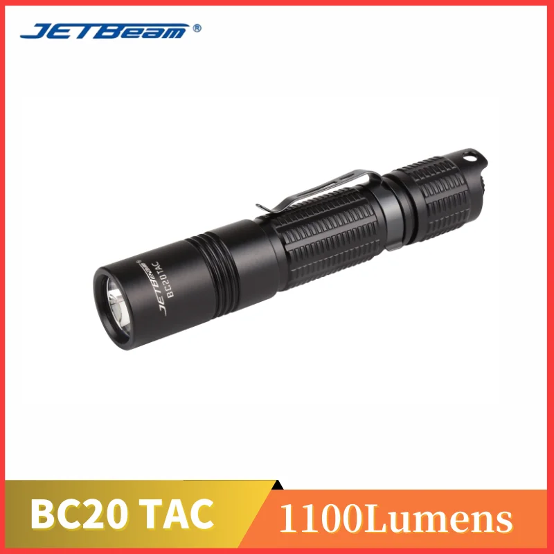 

Jetbeam BC20 TAC Type-C Rechargeable Flashlight 1100Lumens Dual Mode Outdoor Troch Lantern