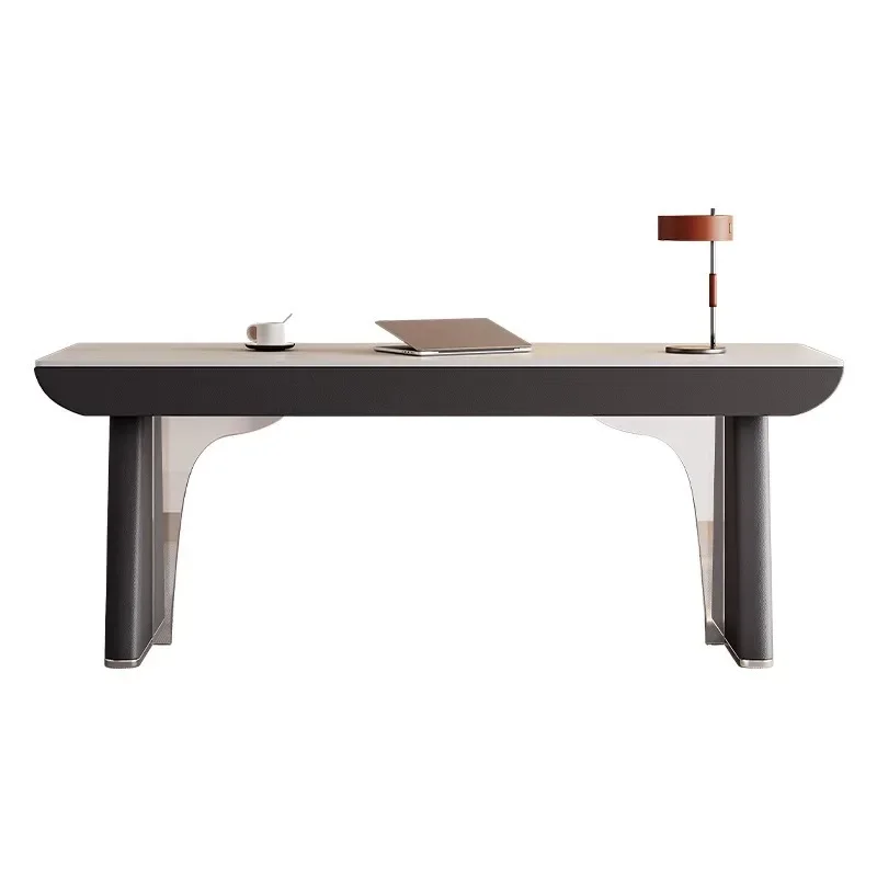 Italian minimalist desk, study designer desk, long workbench, modern home living room slate desk