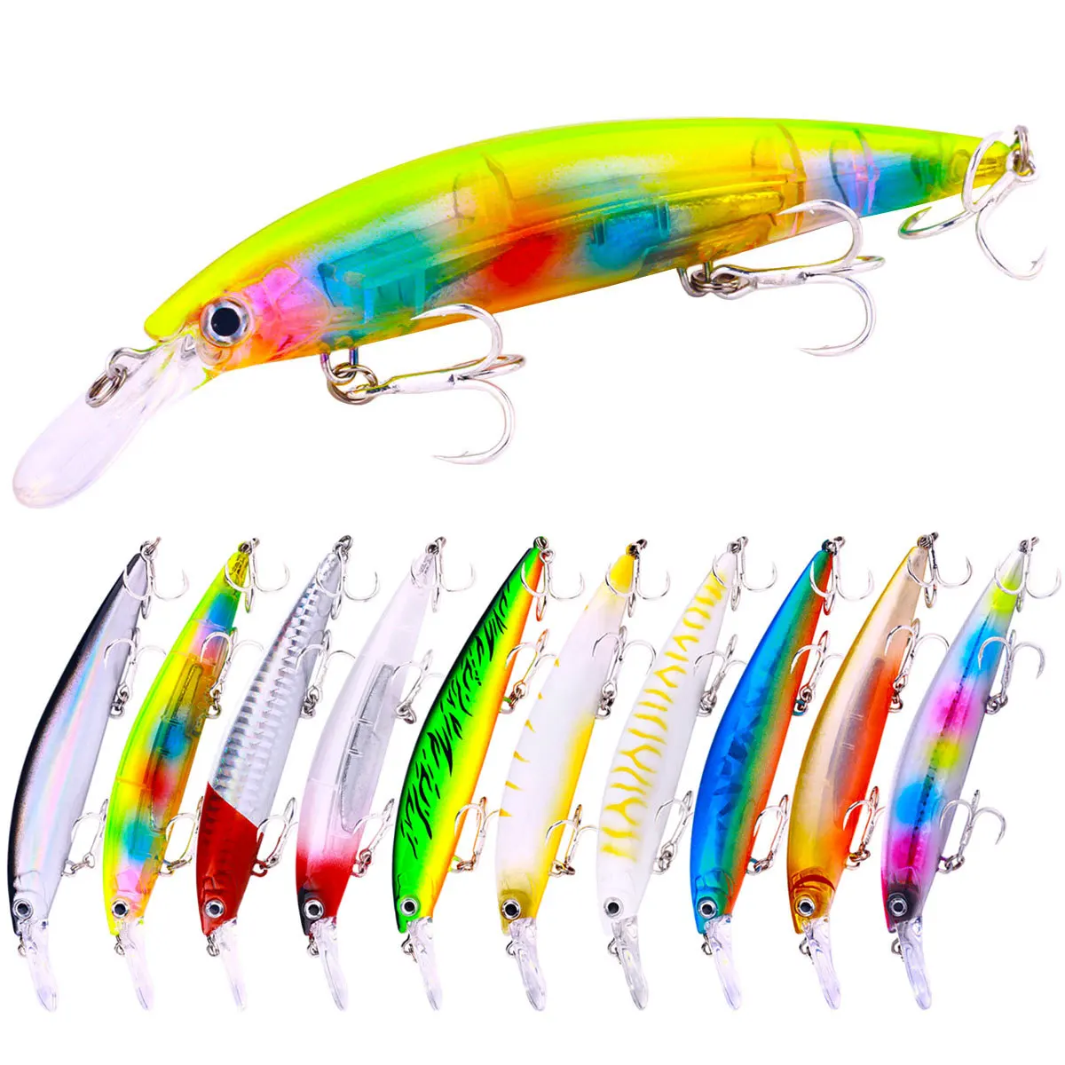 

Sinking Minnow Lure 13CM 36G Colorful Realistic Long Cast Vivid Swim Saltwater Sharp Hook High Attraction Fishing Tackle Bait