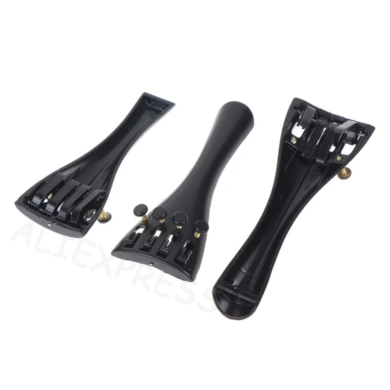[M] Carbon Fiber Violin/Viola Tailpiece With Tailgut Rope Fine Tuners 4/4 3/4 1/2 1/4 1/8 1/10 Size Violin Accessories