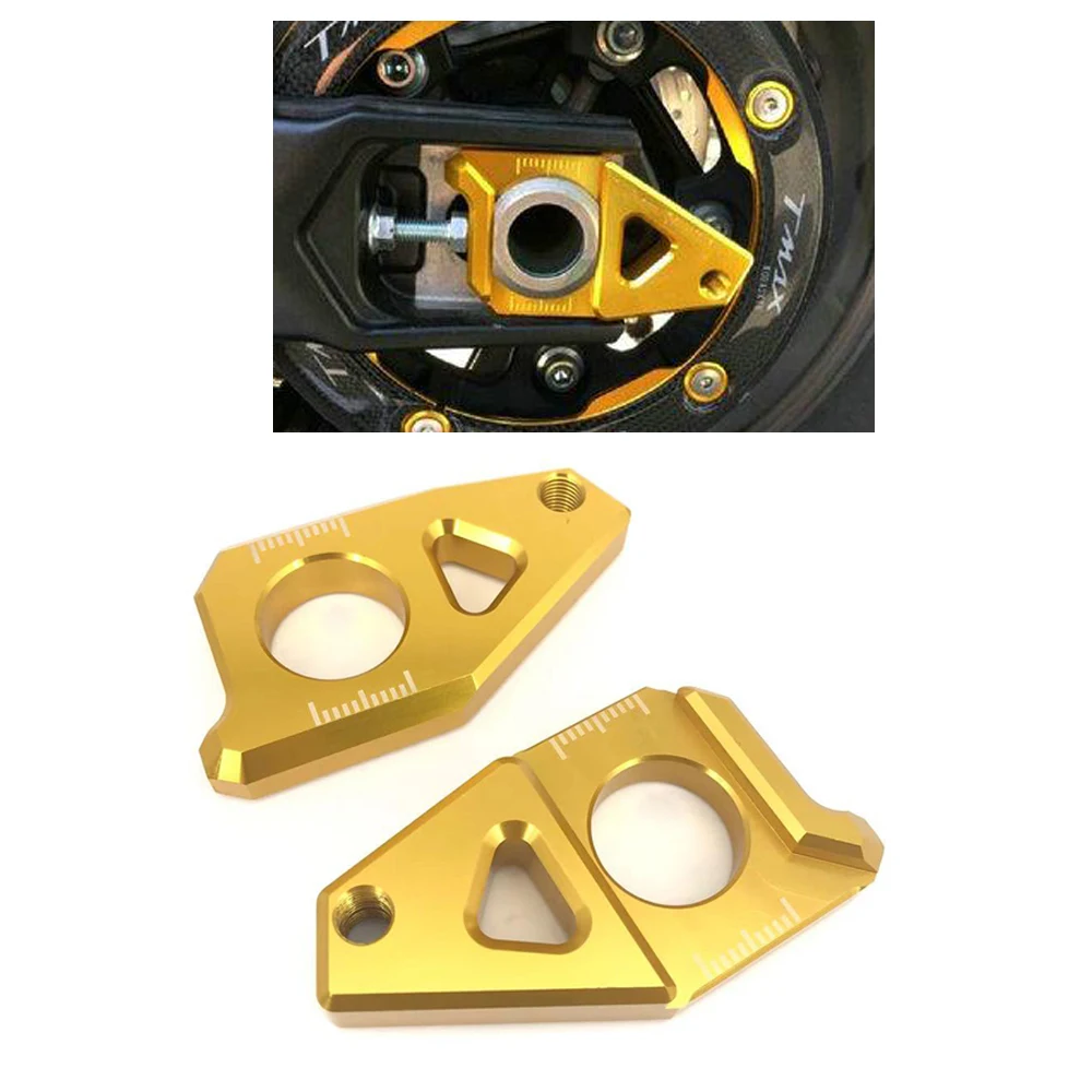 

For Yamaha FZ1 FZ8 ABS YZF R1 YZF-R1 2006-2014 TMAX530 XP530 2012-2016 Motorcycle Rear Axle Spindle Chain Adjuster Blocks Set