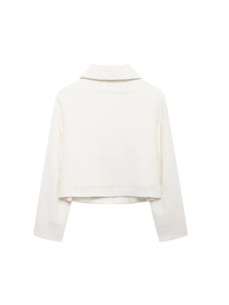 Willshela Women Fashion With Bow White Single Breasted Jackets Vintage Lapel Neck Long Sleeves Female Chic Lady Outfits