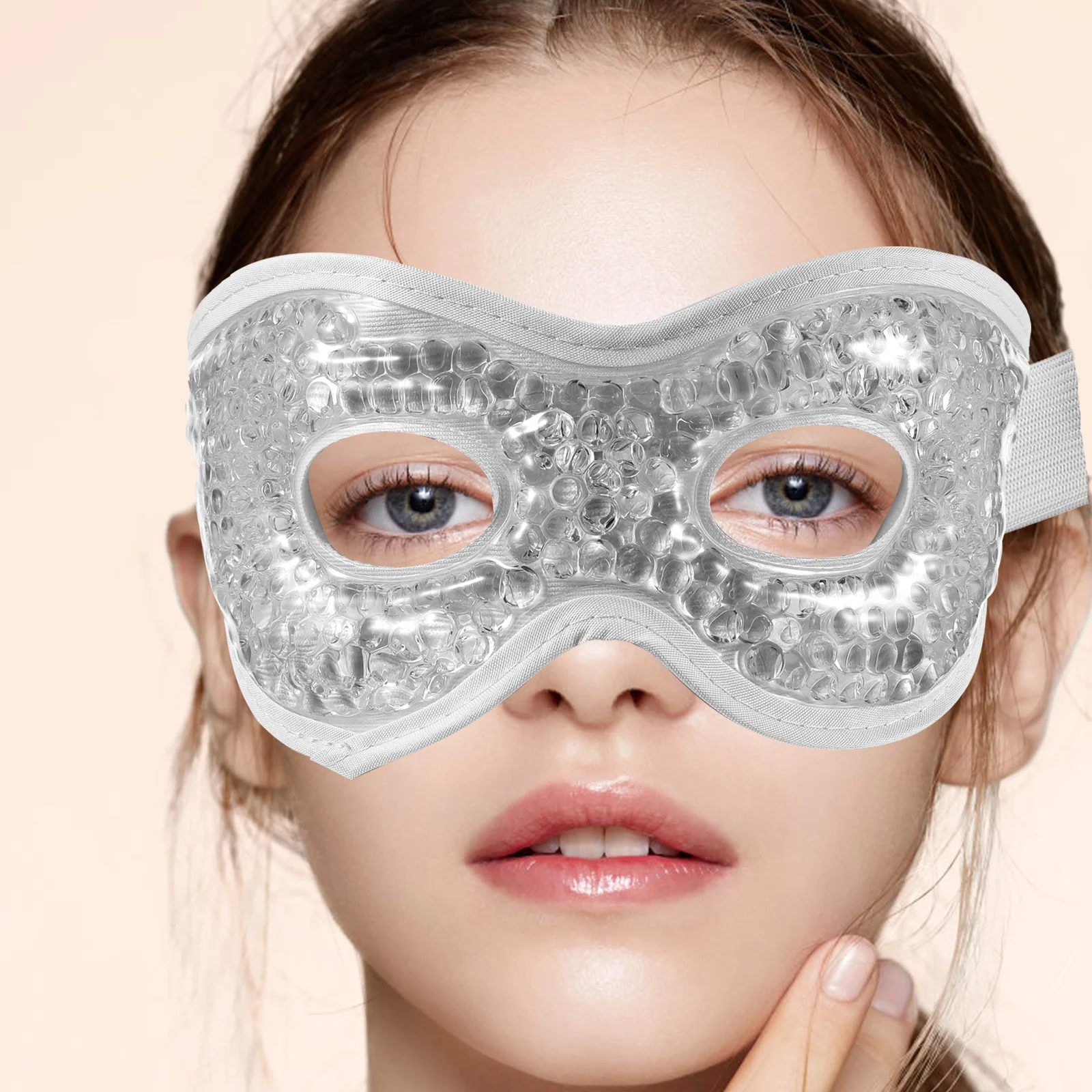 

2 Pcs Eye Patches Reusable Pads to Relieve Fatigue Grey Soft Cold