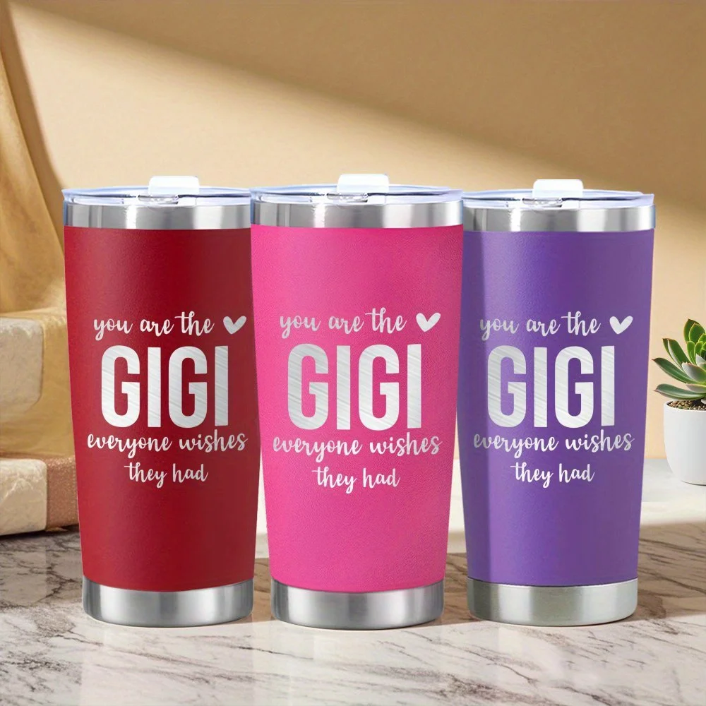 

1Pc 20oz 591ml Stainless Steel Thermos Funny Slogan Tumbler Mother's Day Gift for Mom Grandma Gigi Creative Travel Cold Cup Mug