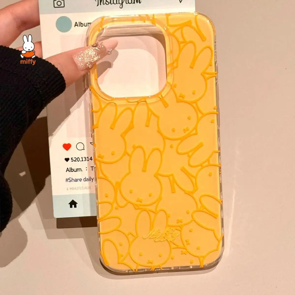 

Чехол для мобильного телефона Miffy Kawaii с рисунком милого кролика, аниме-держатель, чехол для телефона, подходит для Apple 16Promax Apple 151413Pro