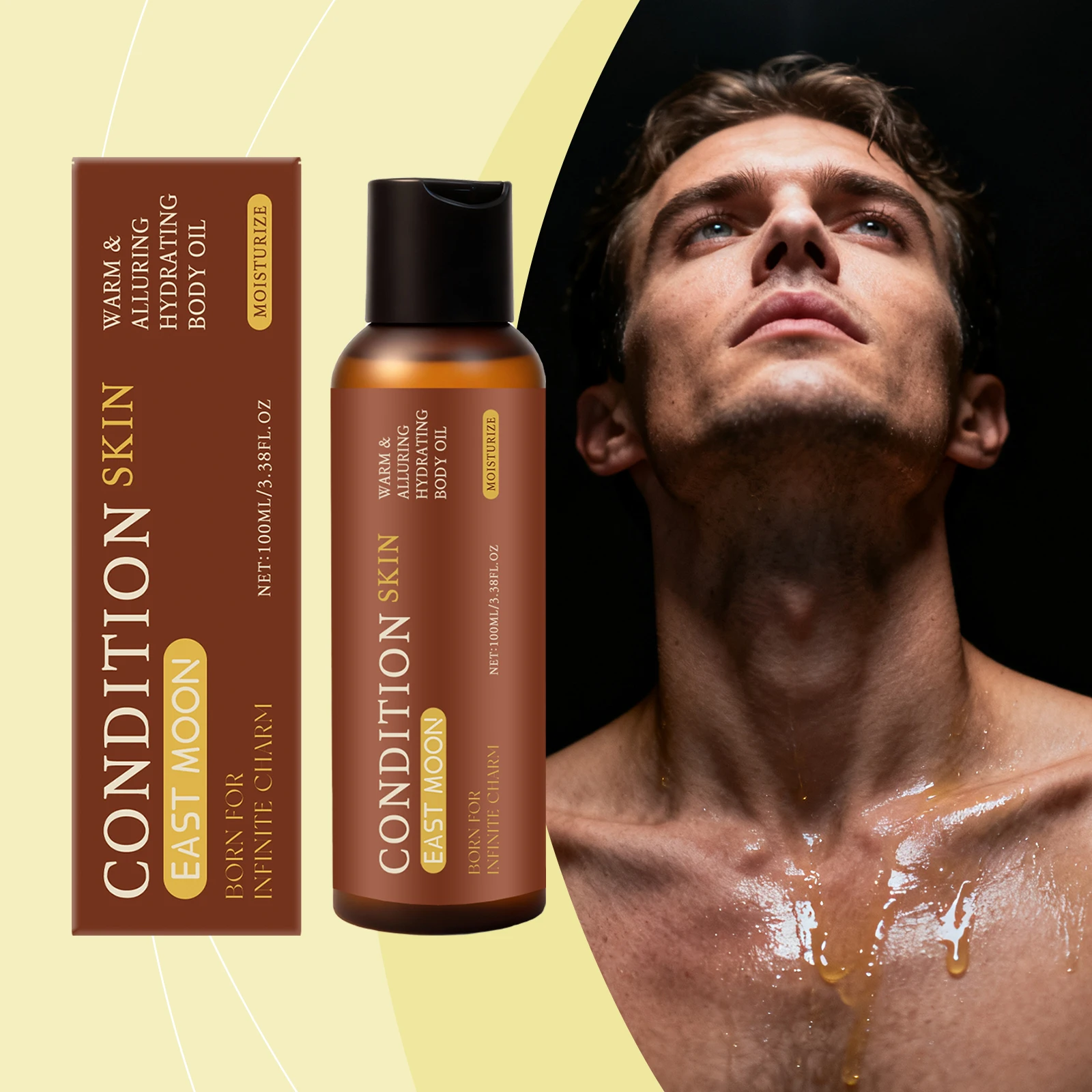 

Nourishing Male Skin Men's Body Oil Gentle Formula Essence Moisturizing Comfortable Hydrating Care for Full Body Emulsion