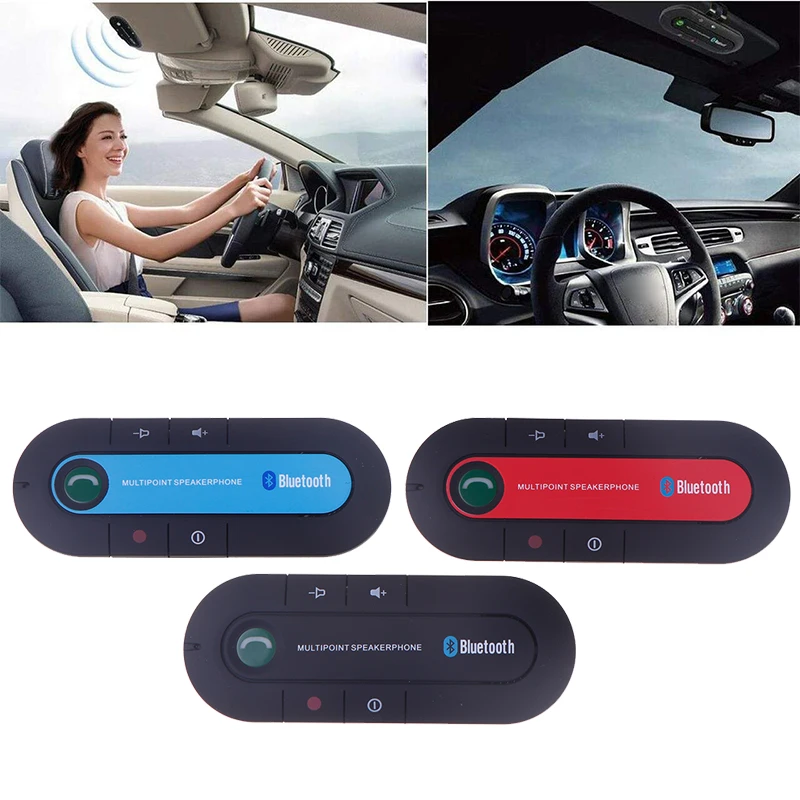 Car Mini Speakerphone Sun Visor Clip Universal Bluetooth Handsfree Car Kit Wireless Bluetooth Mp3 Music Player Adapter