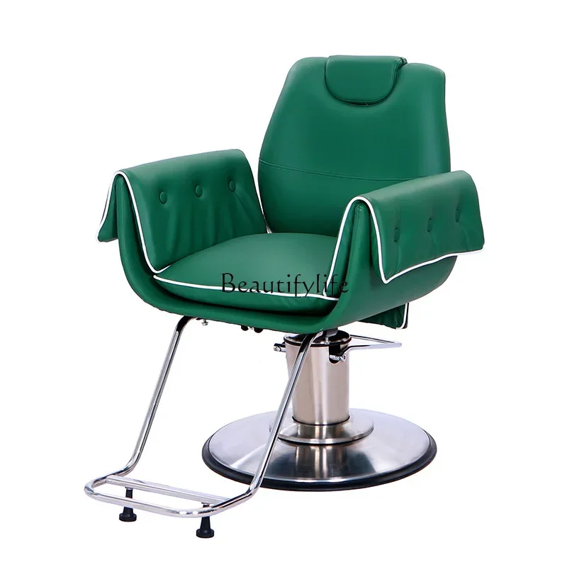 

Hair Salon Chair Hair Salon Special Lifting Hair Cutting Perm and Dyeing Leather Barber Chair