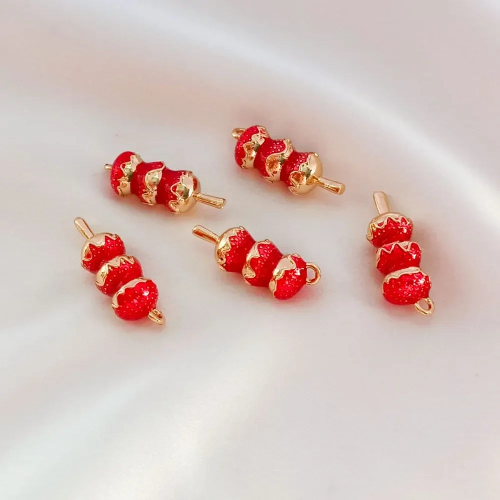 

14K Gold-coated Oil-dripping Sugar-coated Haws Bracelet Pendant, Collarbone Necklace Pendant, Diy Accessories