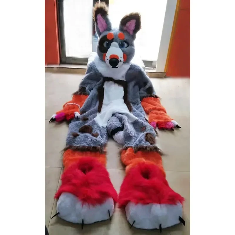 

High Quality Husky Dog Fox Adult Mascot Costume Custom Fancy Anime Kit Mascotte Theme Dress Carnival