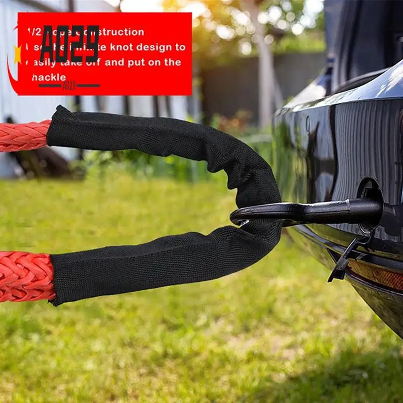 

A029-Rope Shackle Synthetic Car Flexible Shackles 55000Lbs Trailer Tow Strap Pull Car Broke Down Winch Accessories