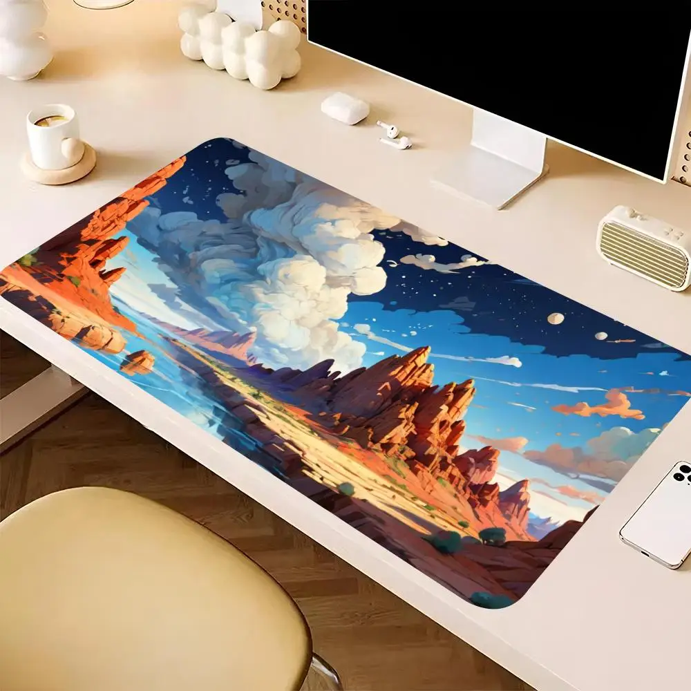 Desert Landscape Photography Mouse Pad, Protetor de mesa extra grande, Game Mat para jogo, Trabalho de escritório