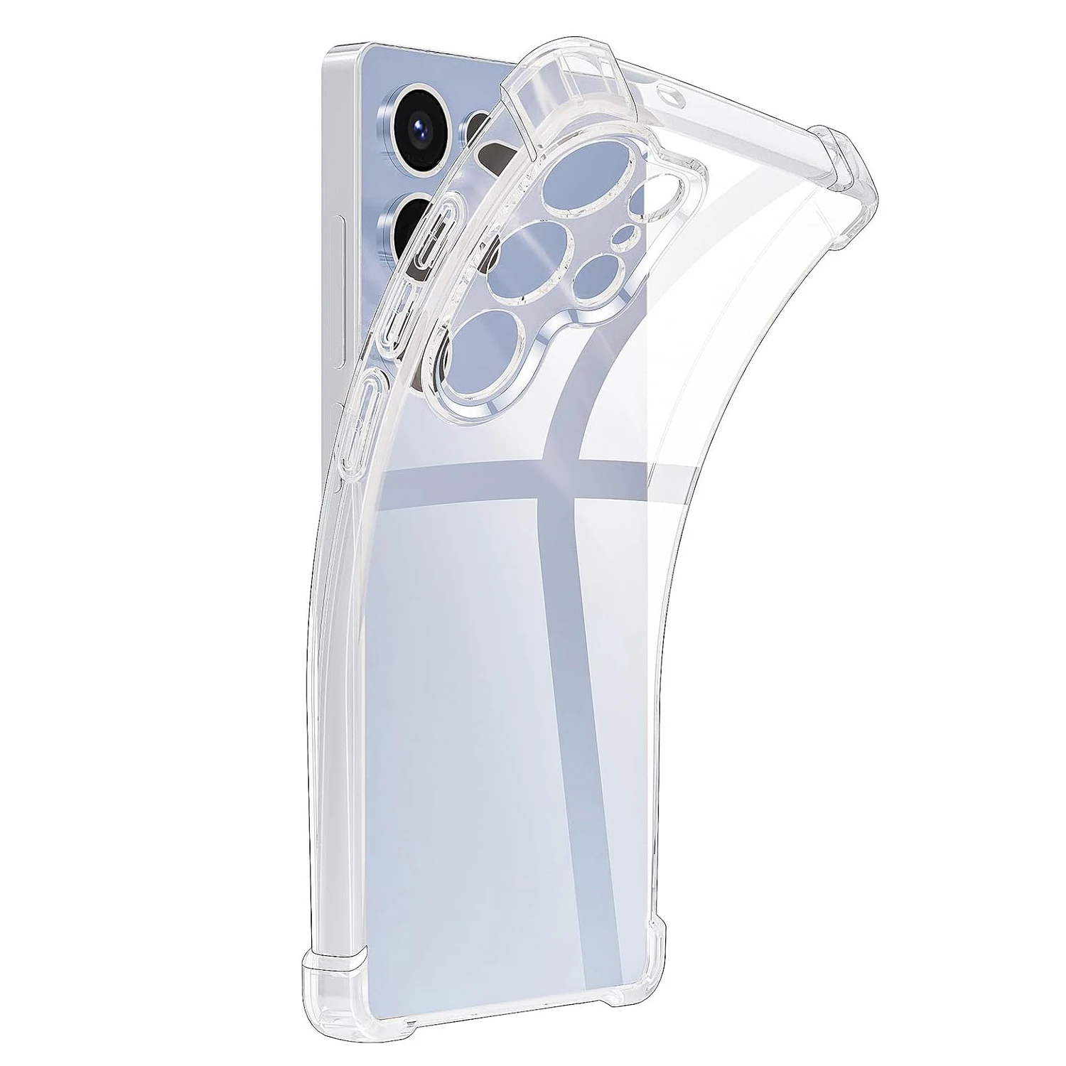 Stoßfeste klare Hülle für Samsung Galaxy S25 Edge S24 Ultra S23 FE S22 Plus S21 A55 5G A54 A35 A25 A15 Telefonabdeckung Zubehör