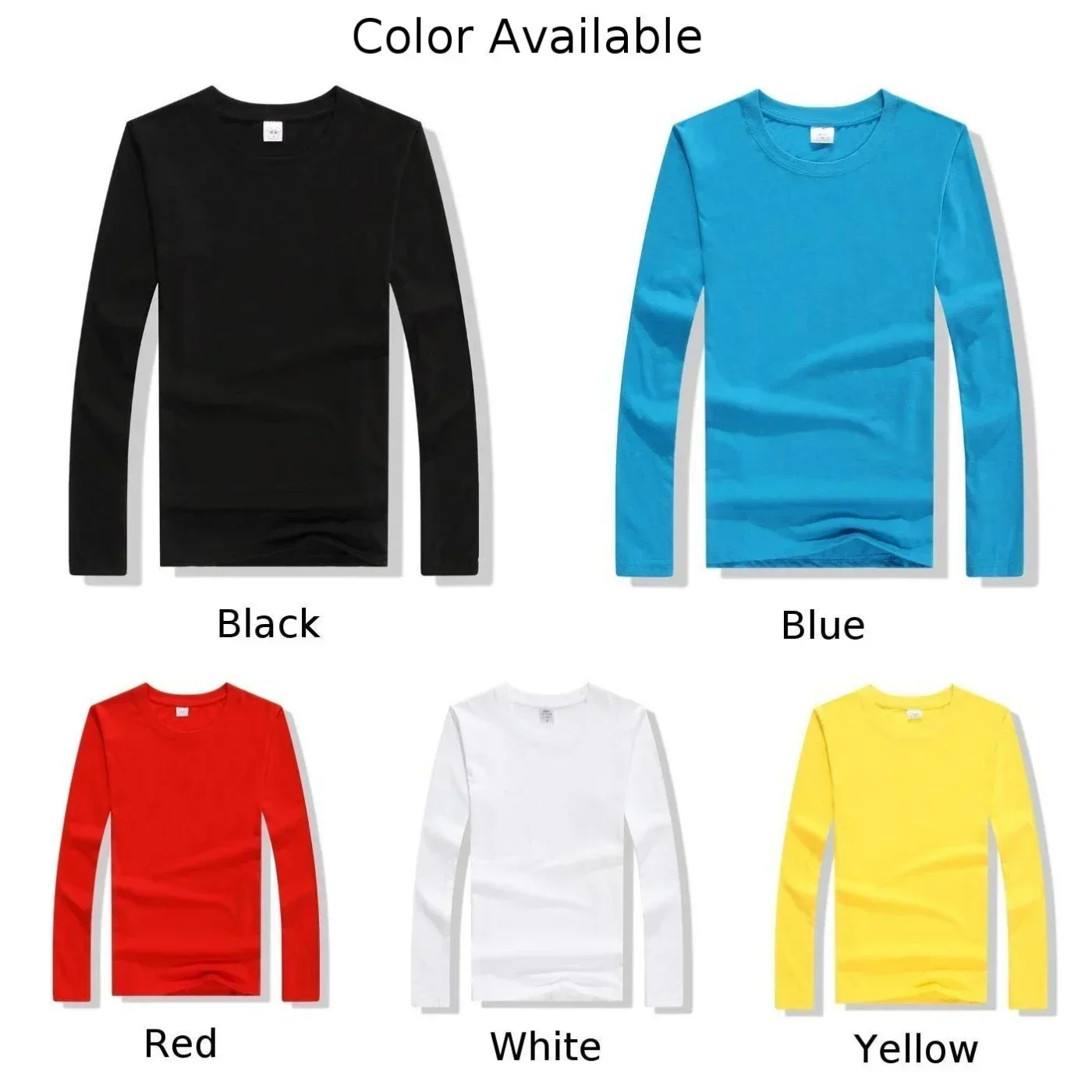 Outdoor Walking Runing Sport Paar Tops Basis Werkkleding Shirts Voor Heren Lange Mouw In Wit/Rood/Zwart/Blauw/Geel