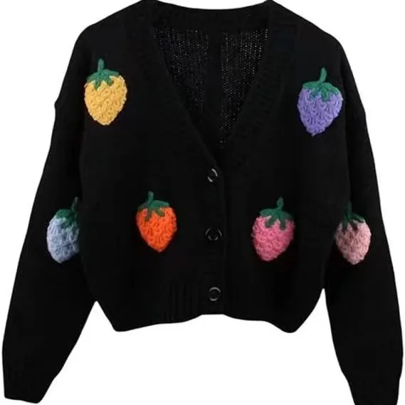 Limited-quantity 50% off！Autumn And Winter New Heavy Industry Hand-embroidered Cardigan Jacket Sweater Female Feeling Dongdaemun