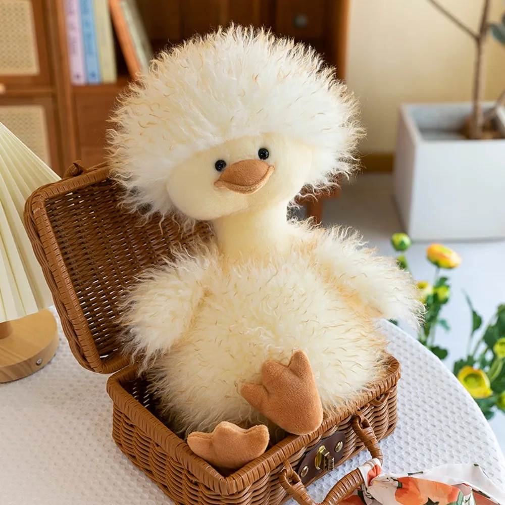 

Cute Fried Duck Plush Toy Cute Curly Duck Doll Children's Toy Pillow Ornament Sofa Cushion Decoration Birthday Gift