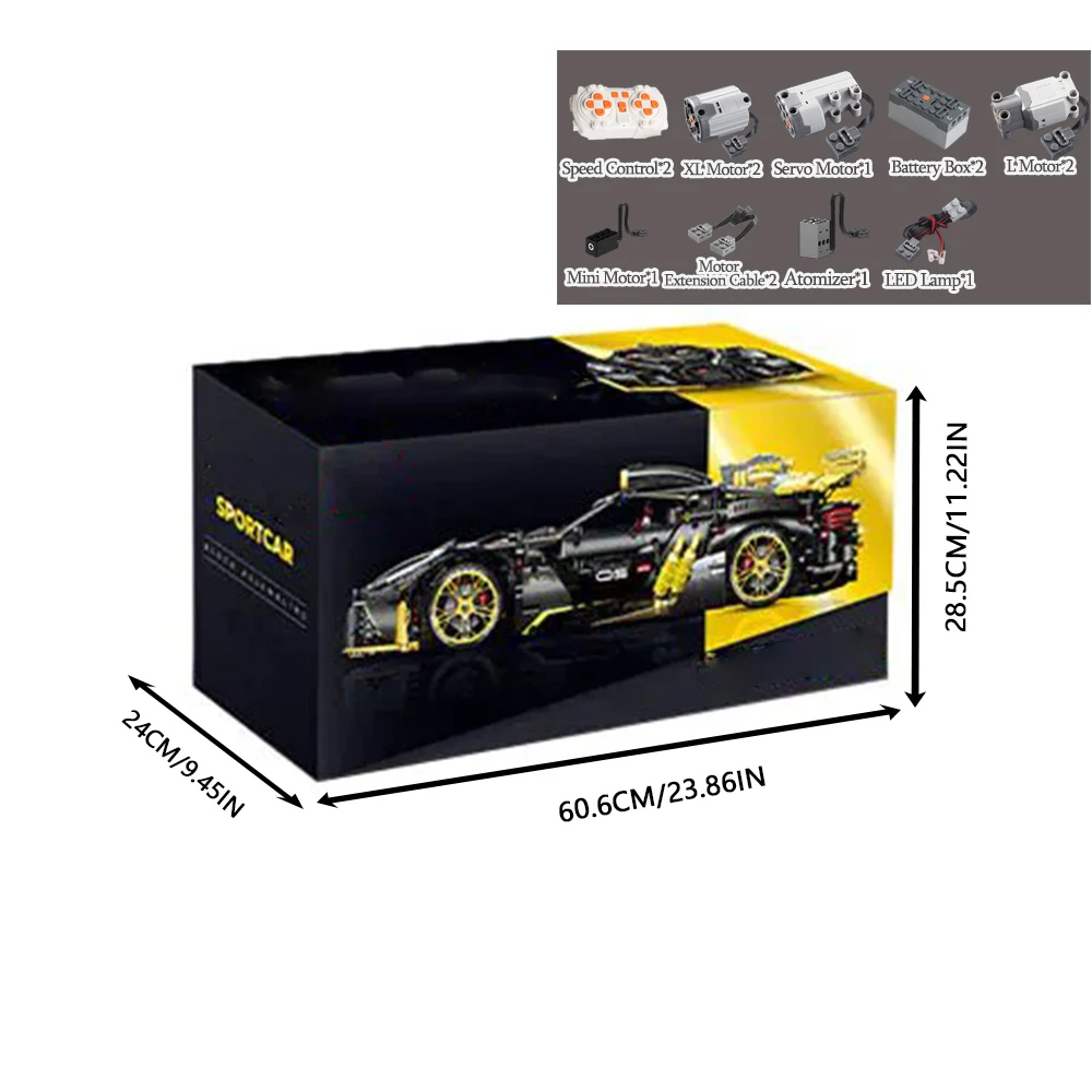 MOC التقنية التحكم عن بعد سيارة رياضية اللبنات نموذج 1:8 مقياس مركبة الطوب الجمعية سطح المكتب لعب للبنين هدية مجموعة #6