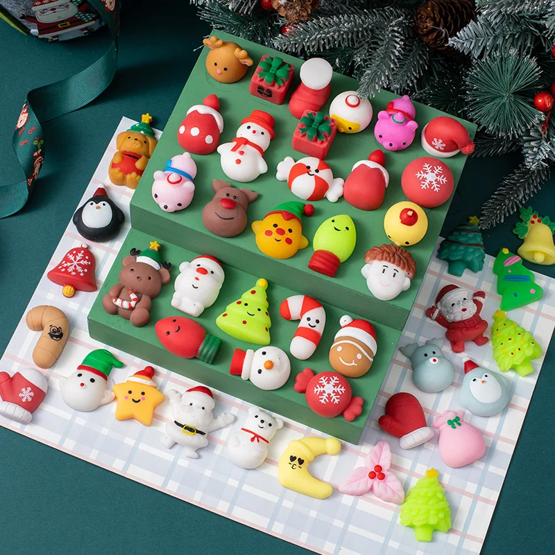 10/20/30 stücke Weihnachten Taba Squishy Spielzeug Mochi Squishy Stress Relief Sensorischen Zappeln Spielzeug Für Kind Squeeze Party favor Karneval Geschenk