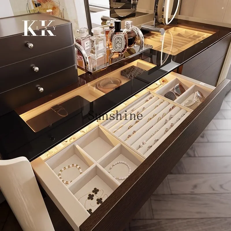 

Italian minimalist eight-bucket cabinet, dresser, integrated bedroom, bedside storage, high-end upgrade