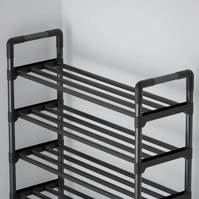 Shoe Rack Multi-layer Folding Shoe Cabinet Economy Home Bedroom Metal Black Shelf Shoe Rack