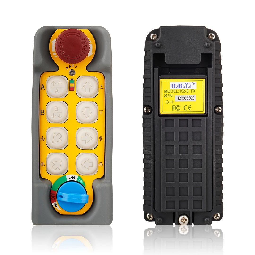 2025 hot sale K2-8 8-Keys Industrial Crane Remote Control Wireless Radio Receiver ABS/PC Waterproof Shockproof 1-Year Learning