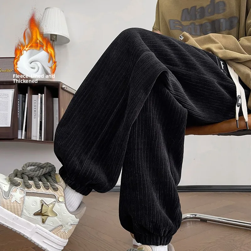 

Мужские зимние утепленные брюки свободного кроя American Style с флисовой подкладкой, повседневные спортивные брюки для активного отдыха, молодежные