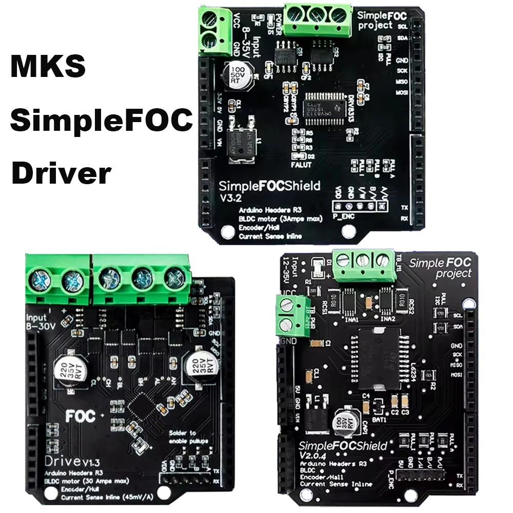Makerbase MKS SimpleFOC Shield V2.0.4 BLDC FOC Driver Board Support SimpleFOC V3.2 Library
