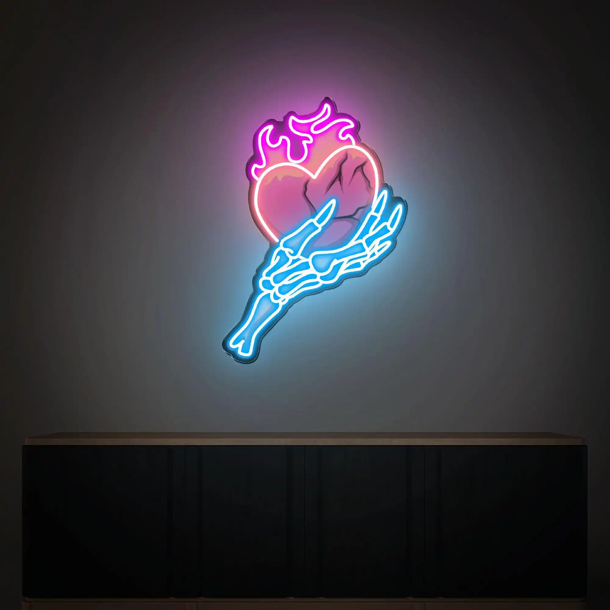 

Skeleton Hand Neon Sign Skull Neon Wall Art Decor Love Bedroom Decor Wedding Personalized Gifts Bar Culb Game Room Neon