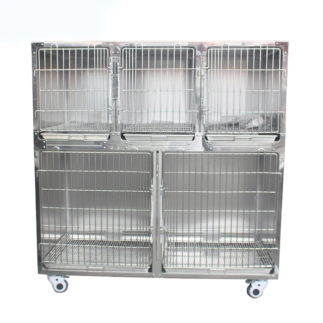 

N Professional Veterinary Kennel Stainless Steel Fibreglass Veterinary Cages For Vet Hospital