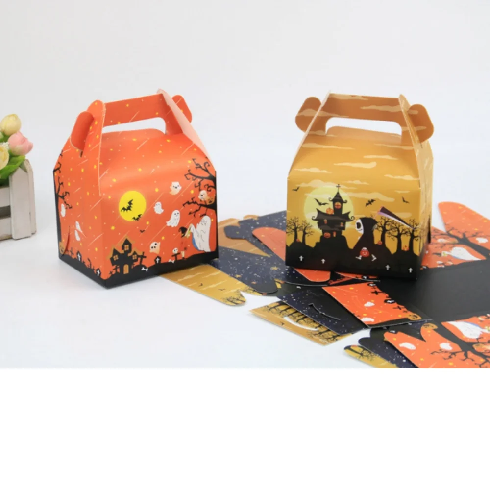 Caja de dulces de papel con temática de Halloween, paquete de embalaje para  hornear, aperitivos, galletas, pasteles, pan, suministros de decoración para  fiestas, regalo / Artículos para fiestas, image size:1000x1000