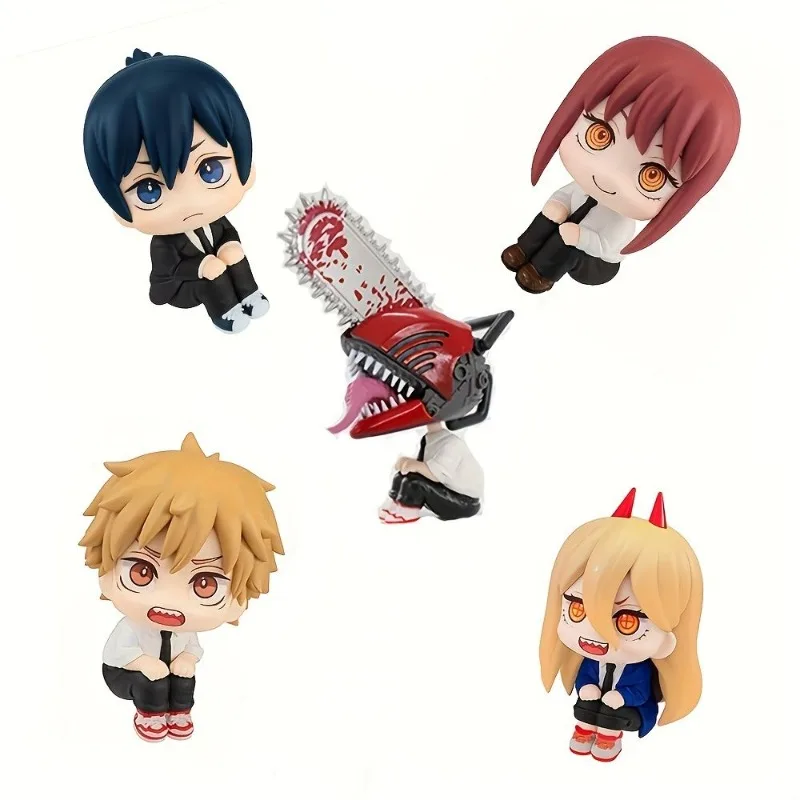 Kettingzaag Man Denji Zittend Model Huisdecoratie Mini Beeldje Auto Interieur Miniatuur Model Collectie Beeldje Kidstoys Geschenken