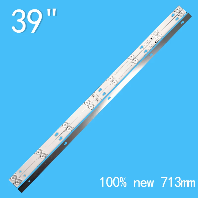 3pcs 713MM LED Strip For Toshiba 39 inch OEM39LB06-3030F2.1-V0.2 4C-LB3908-ZM01J TCL L39F1A 39L2650C L39S4900FS L39S4900