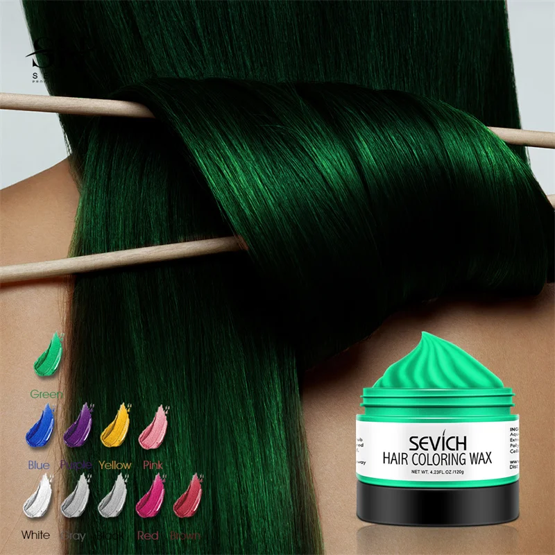 Sevich Fashion Temporary 10 Colors Hair Wax Dye Cream Styling Pomade Blue Color Hair Strong Hair Dye Cream for Women/Men