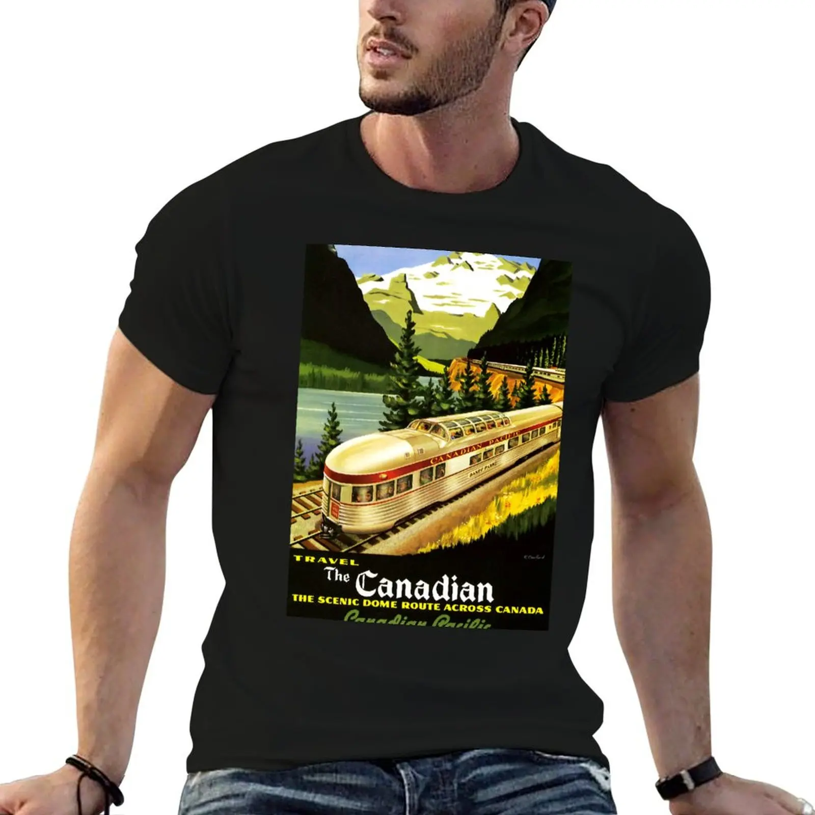 Camiseta con estampado de moda de Canadian Pacific, Scenic Dome Route to Banff Park