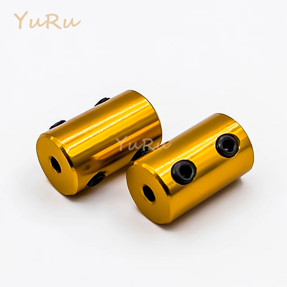 1PC D12L20 Aluminium Alloy Rigid Top Wire Coupling Bore 2~5mm D12 L20 Golden Cylindrical Type Model Motor Shaft Coupling CNC