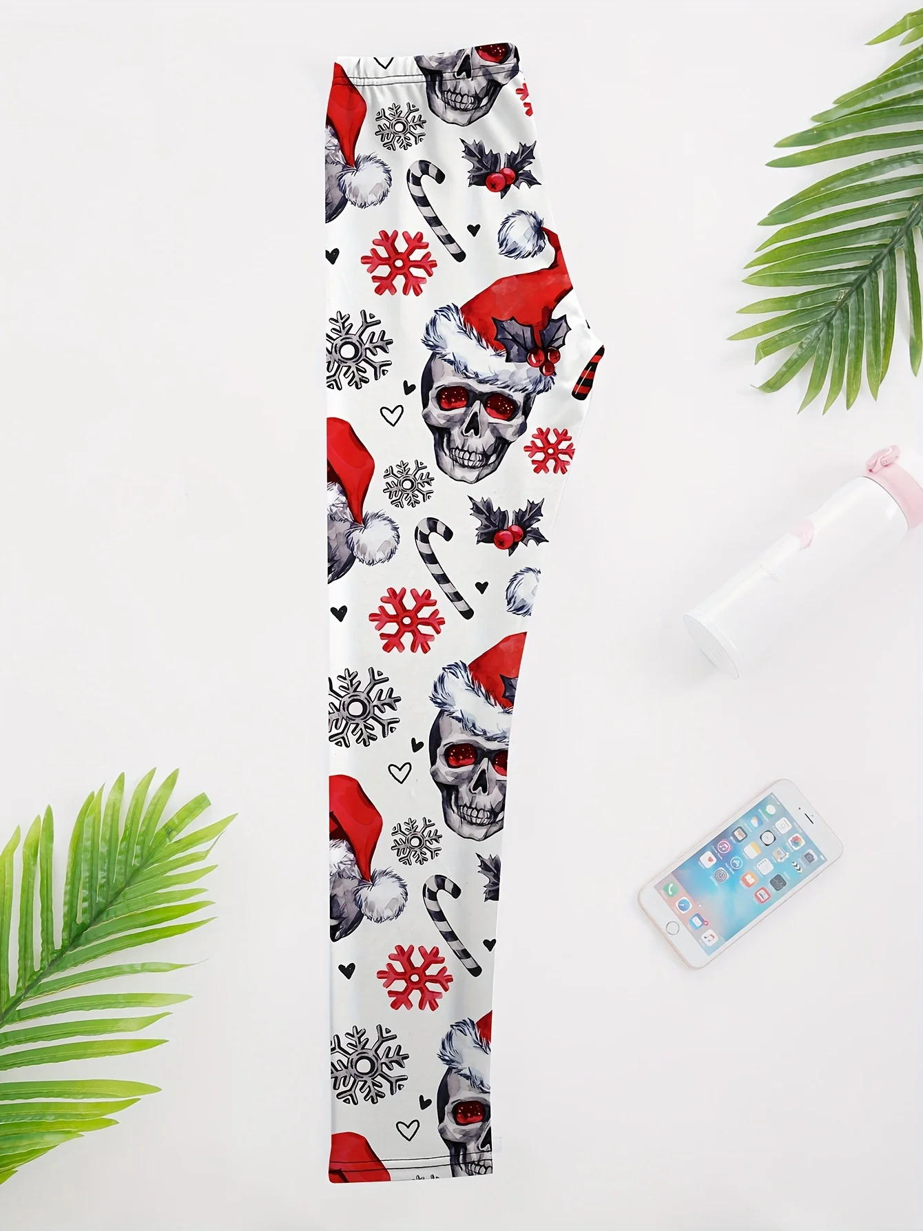 Mallas de calavera de Navidad para mujer, Leggings de cintura alta para Fitness, gimnasio, Push Up, moda