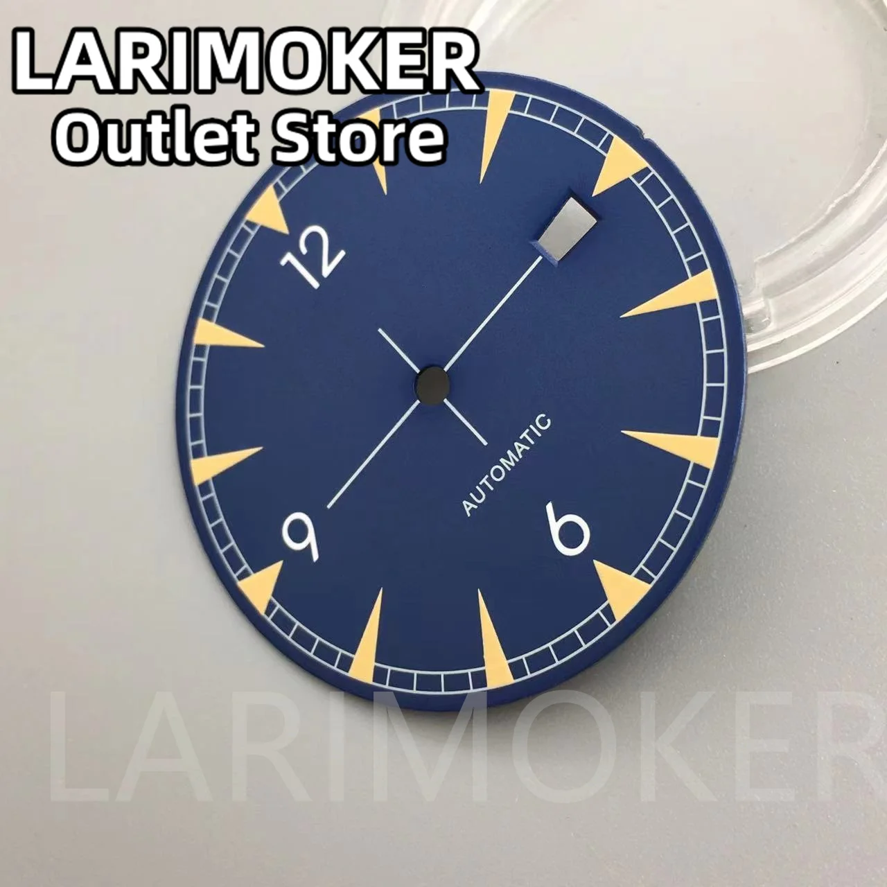 LARIMOKER 33mm White Green Blue Black watch dial Green luminous fit NH35 movement