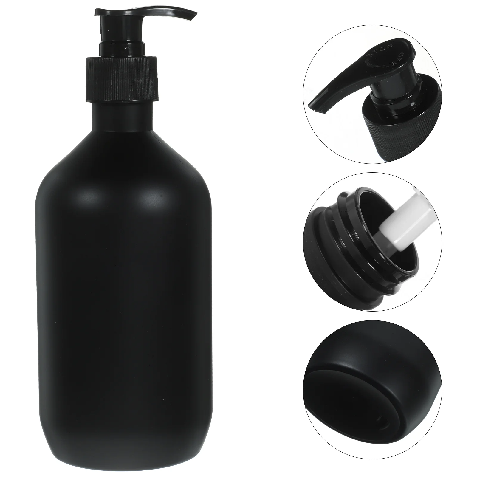 2 Pcs 500ml Black Matte Shampoo Shower Gel Lotion Empty Bottle 2pcs Pump Travel Soap Bathroom Dispensers Bottles Pack