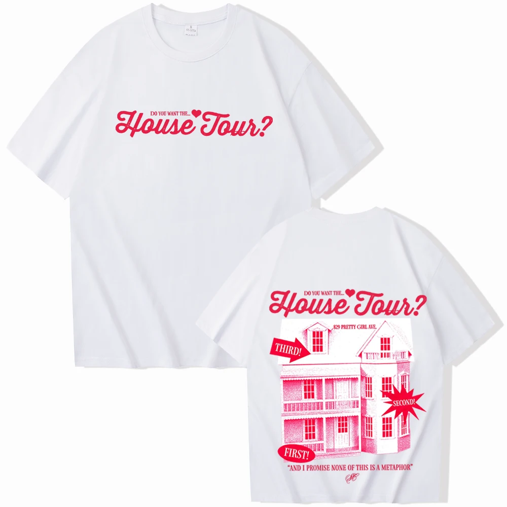 تي شيرت سابرينا كاربنتر هاوس تور للرجال والنساء Harajuku بأكمام قصيرة ورقبة دائرية قميص غير رسمي هدية #5