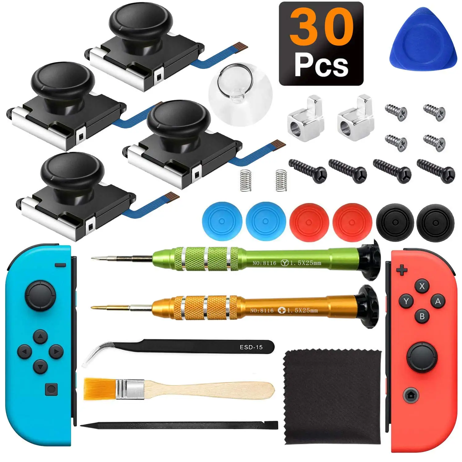 Für Joycon Joystick Ersatz 4er Pack für Fix Drift Nintendo Switch Joy-Con Controller & Switch Lite Joystick Ersatz