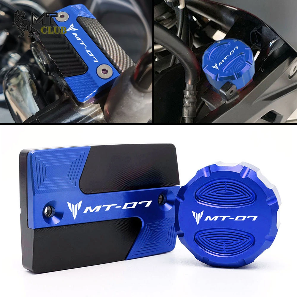 For Yamaha MT07 2021 2022 Accessories MT 07 FZ07 2014-2023 2020 Motorcycle Front Rear Brake Fluid Reservoir Cover Engine Oil Cap