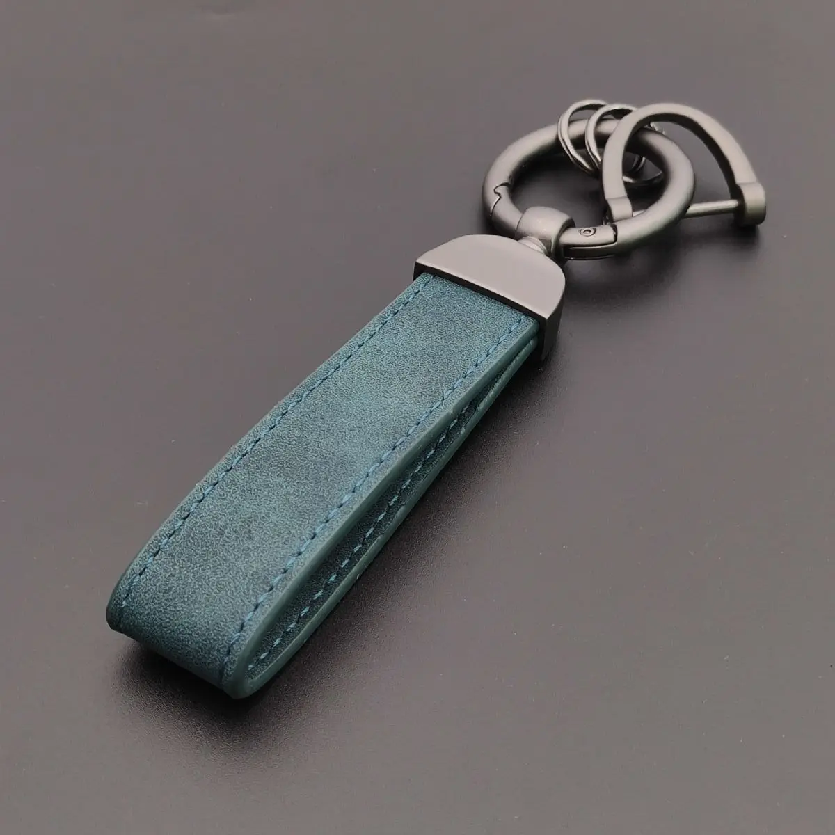 Personalized Leather Key Chain Ring, Custom Gift