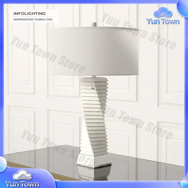for American modern marble table lamp for living room bedroom hotel decorative lamp 2025 new simple imported lighting fixture