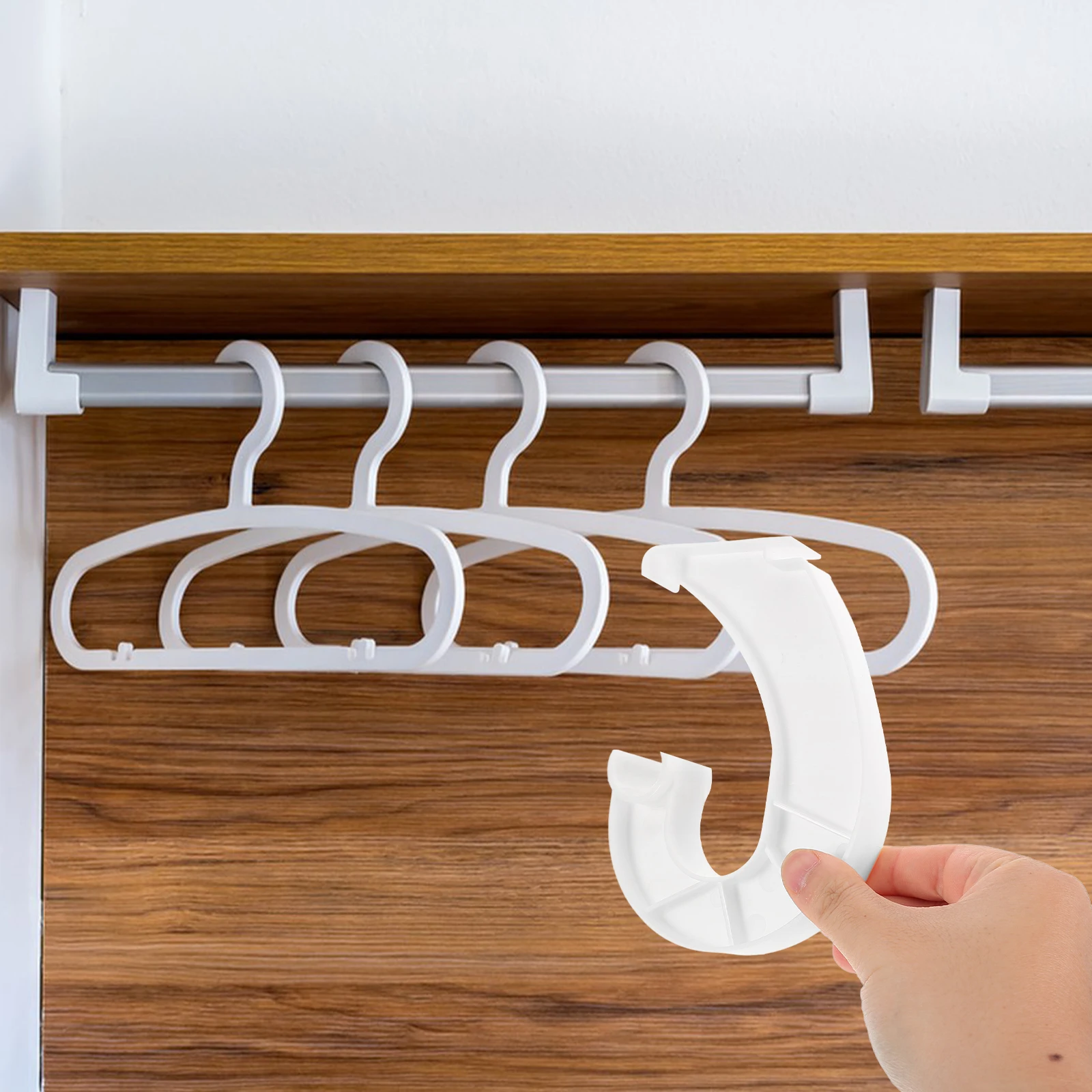 

Hook J-Shaped Bracket Holders Ceiling Stable Sturdy Plastic Support Hanger For Bathroom Bedroom Kitchen Closet Wire