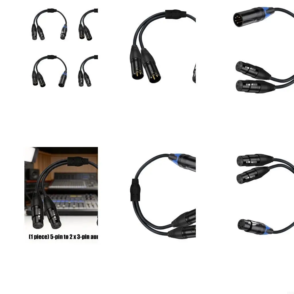 193A Professional 5Pin XLR To Double 3Pin XLR Sound Cable For Studio Recording Live Sound Application Gold Plated Connectors