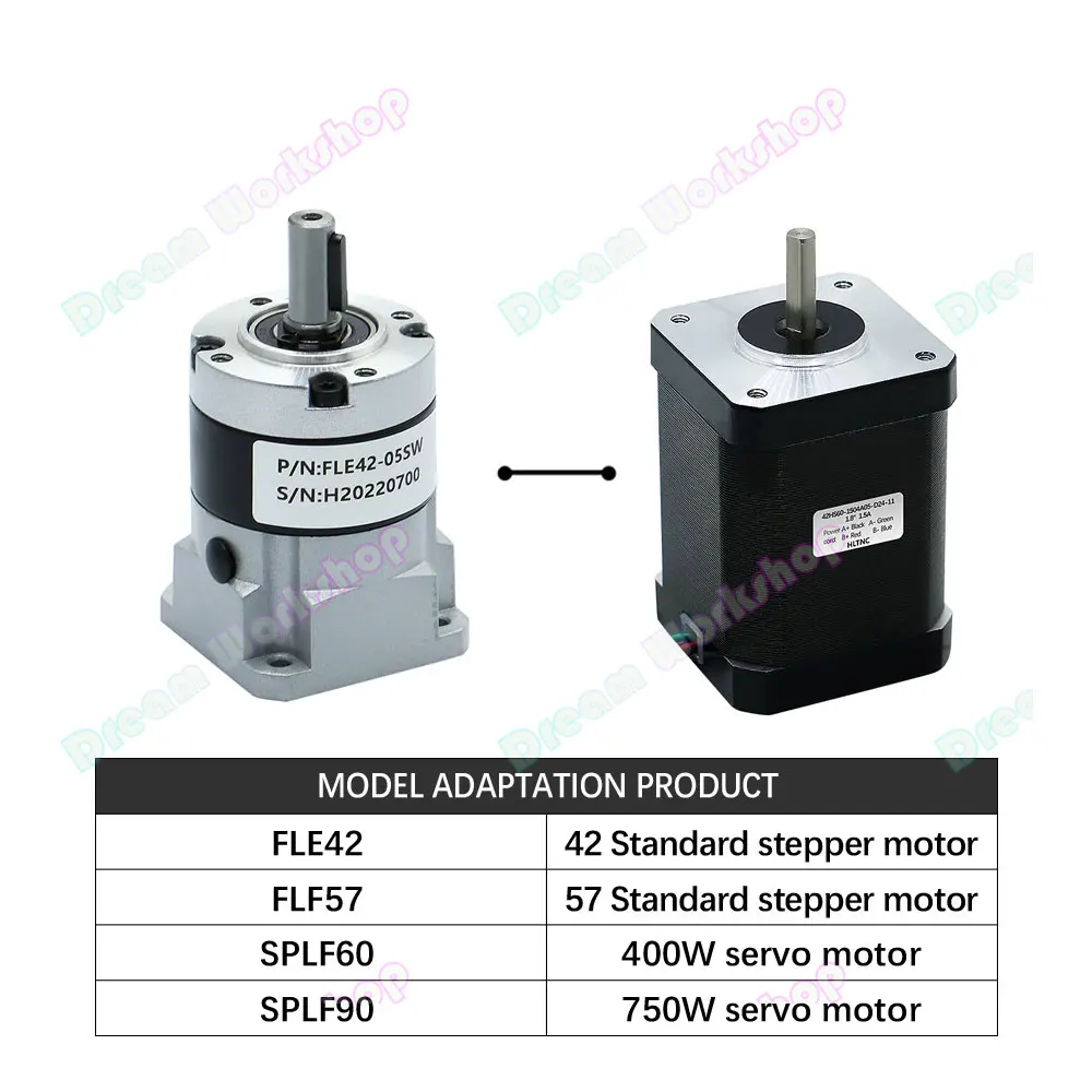 High Precision Planetary FLE42-LSW Gearbox Speed Reducer for Nema17 42 Stepper Motor ratio 4/5/10/20/25/50 input 5mm output 8